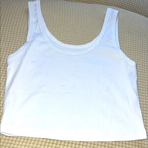 White Sleeveless  crop Top